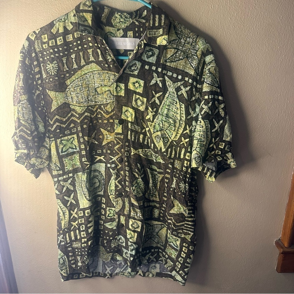 Mens Jams World Size XS Fish Button Down Shirt